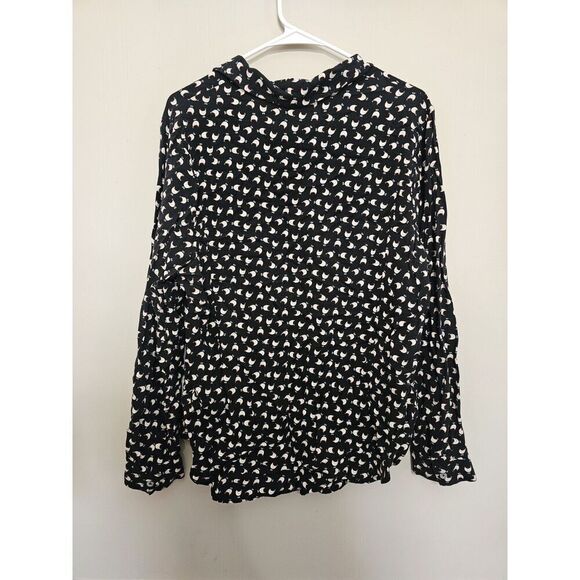 Cloth & Portrait Top XL Womens Button Up Chicken Novelty Print Blouse Leghorn - Picture 5 of 6